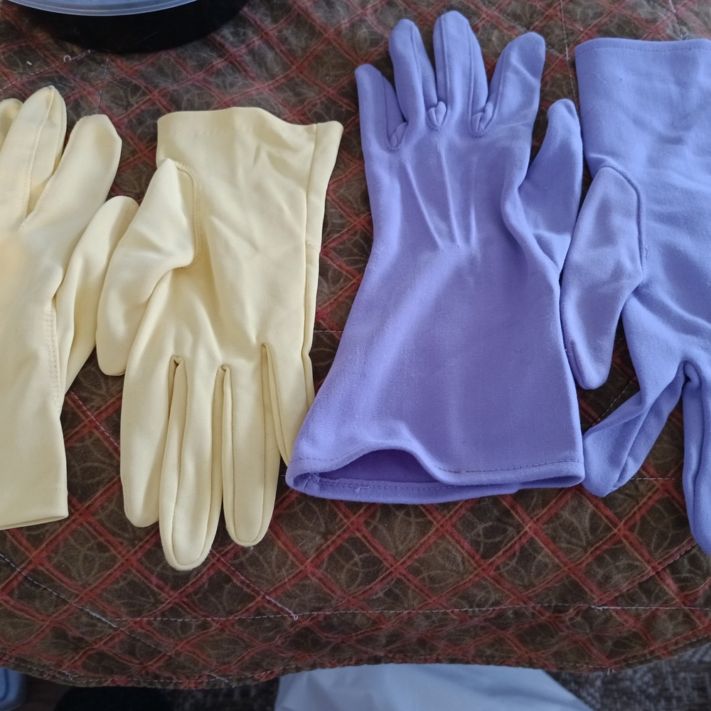 Yellow and Purple Rubber Gloves